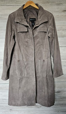 Ladies Leather Coat Beth Terrell Brown Genuine Leather Coat Size Medium