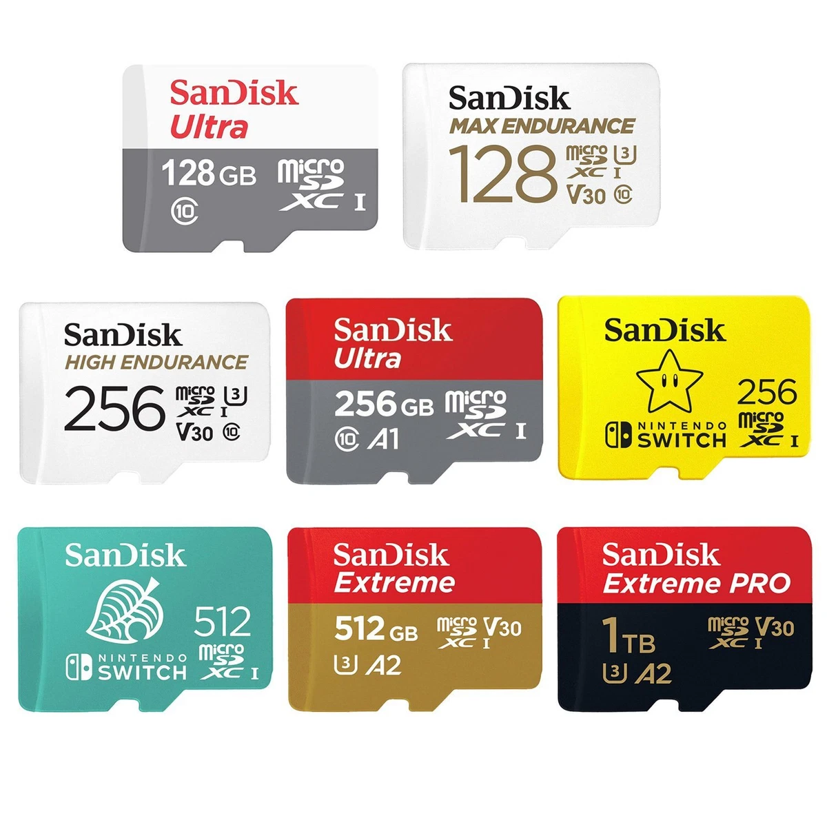 Sandisk Original Memory Card for Nintendo Switch Game Special Purpose  Storage Card 64G 128G 256G 512G U3 V30 A2 micro SD Card