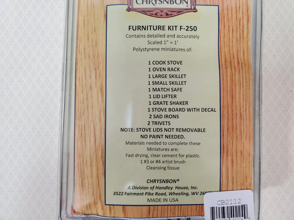 KIT de fogão estilo vitoriano de plástico escala 1:12 para casa de bonecas Chrysnbon - Imagem 3 de 4