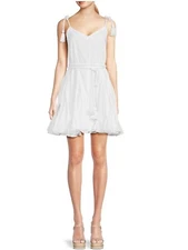 RHODE Dress Casey White Belted Tassel Mini XS