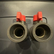 2 - ASTM-D-2466 UPVC 1.5” 1 1/2”SLIP Ball Valve - New