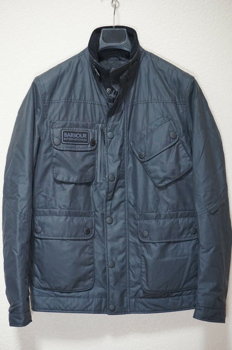 MINT $495 BARBOUR INTERNATIONAL WATERPROOF BLACK 53 COTTON WAX JACKET M  MANX