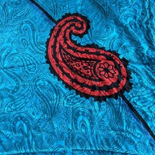 Vintage Charles Jourdan Paris Scarf Turquoise Blue Silk