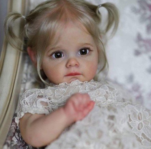 60cm Maggie Handmade Reborn Toddler Doll Soft Vinyl Silicone Hand-rooted Hair - Picture 8 of 11