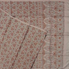 Namaste Vintage Gray Sarees 100% Pure Silk Floral Printed Sari 5YD Craft Fabric