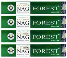 Golden Nag Forest Incense - 4 Packs, 15 Grams per Pack
