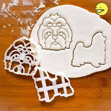 Set of 2 Shih Tzu cookie cutters | toy breed pedigree dog treats miniature cute