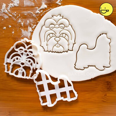 2er Set Shih Tzu Keksausstecher | Spielzeugrasse Stammbaum Hund Leckereien Miniatur süß