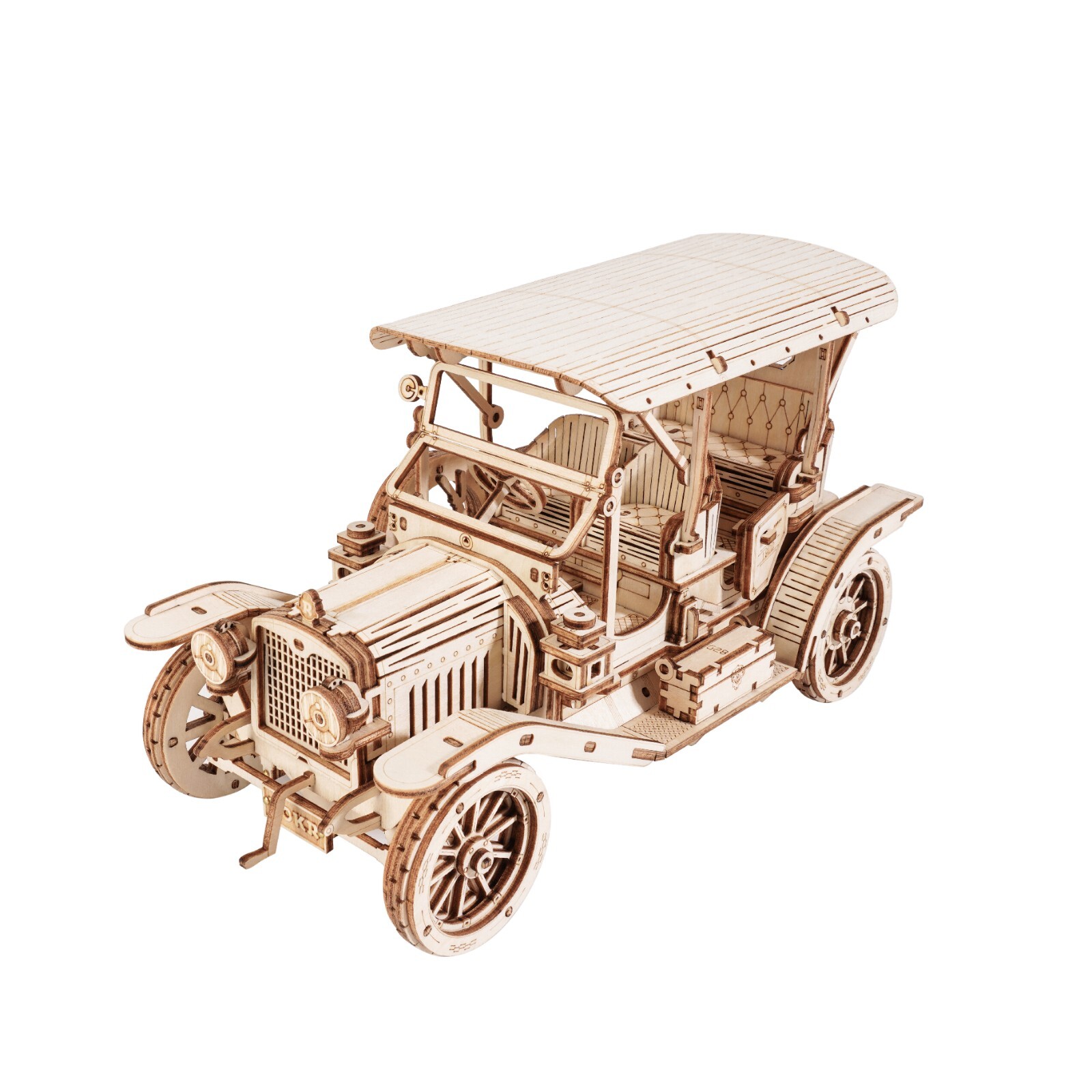ROBOTIME 3D Wooden Puzzle Kit Vintage Car Model Building Toys for Adults Teens