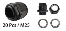 20 Pcs M25 IP68 Nylon Cable Gland Joint Adjustable for 13mm- 18mm Dia Cable Wire