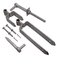 Field Gate Hinges Adjustable Farm Heavy Double Strap Hook to Drive/Bolt SFH