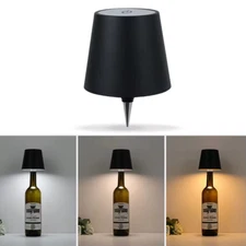 Wireless Bottle Table Lamp Touch Control of 3 Colors and Stepless Dimming Night 