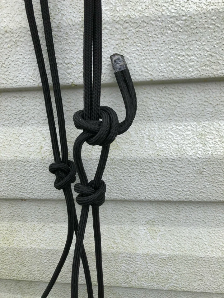 Soporte de cuerda de entrenamiento de caballo natural rojo de 4 nudos y cuerda de plomo de 8 pies Yearling COB 4327 Foto 3 de 4