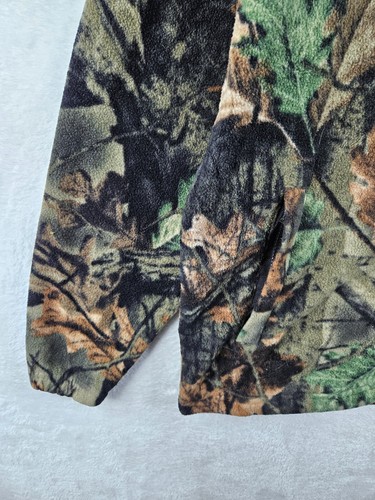 Trail Crest Mens Green Realtree Fleece Hoodie Full Zip Camo Hunting Jacket M - Picture 7 of 14