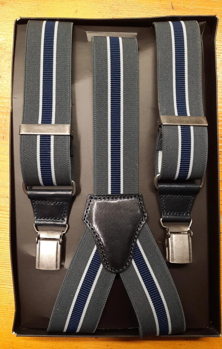 Bretelles Y Unisex Beige Foncé Avec 3 Clips, Entièrement Réglables - Neuves Avec étiquettes