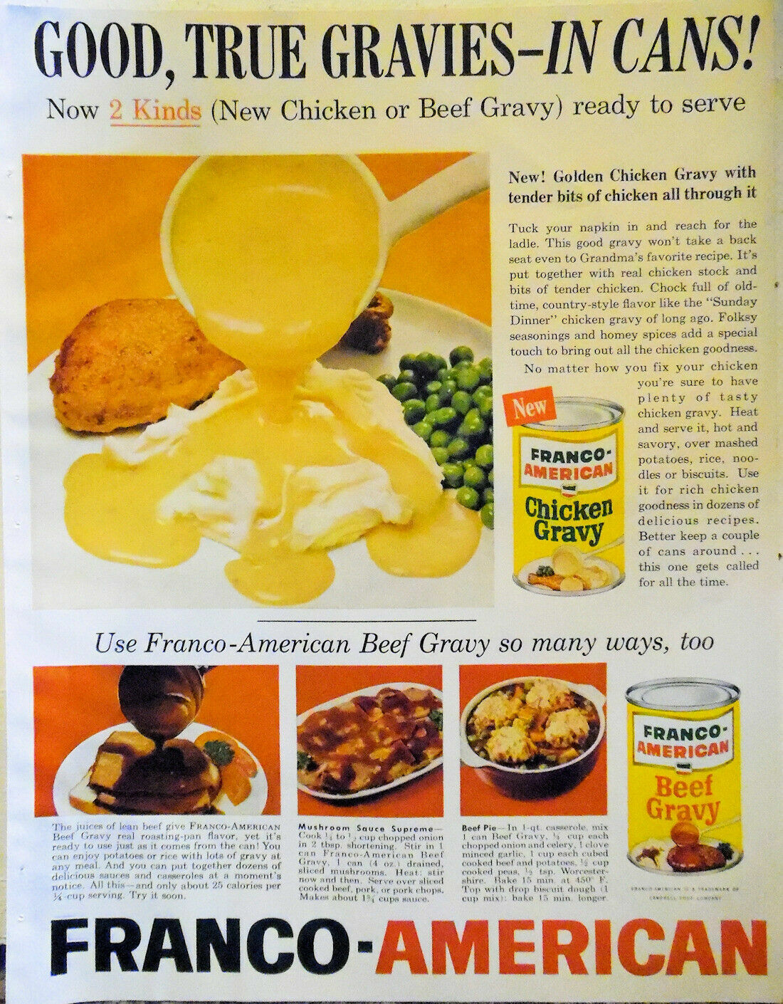 Vintage Franco American Gravy Ad from June 1960 Better Homes Gardens