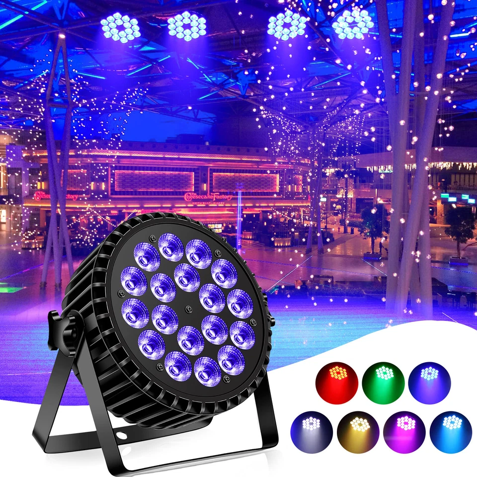 200W DMX RGBW LED 18 Par Stage Light Color Change DJ Party Disco Show Lighting - Image 2 of 4