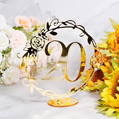 1-20 Numeri da Tavolo Numeri da Tavolo in Acrilico per Ricevimento Matrimonio con Pizzi... - Foto 4 di 9