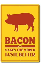 TIN SIGN Farm Life Rustic Bacon Metal Sign Décor Shop Barn Ranch Cottage Garage