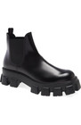 100% AUTHENTIC NEW MEN PRADA MONOLITH BLACK LEATHER CHELSEA BOOTS UK 10/US 11 — photo 1