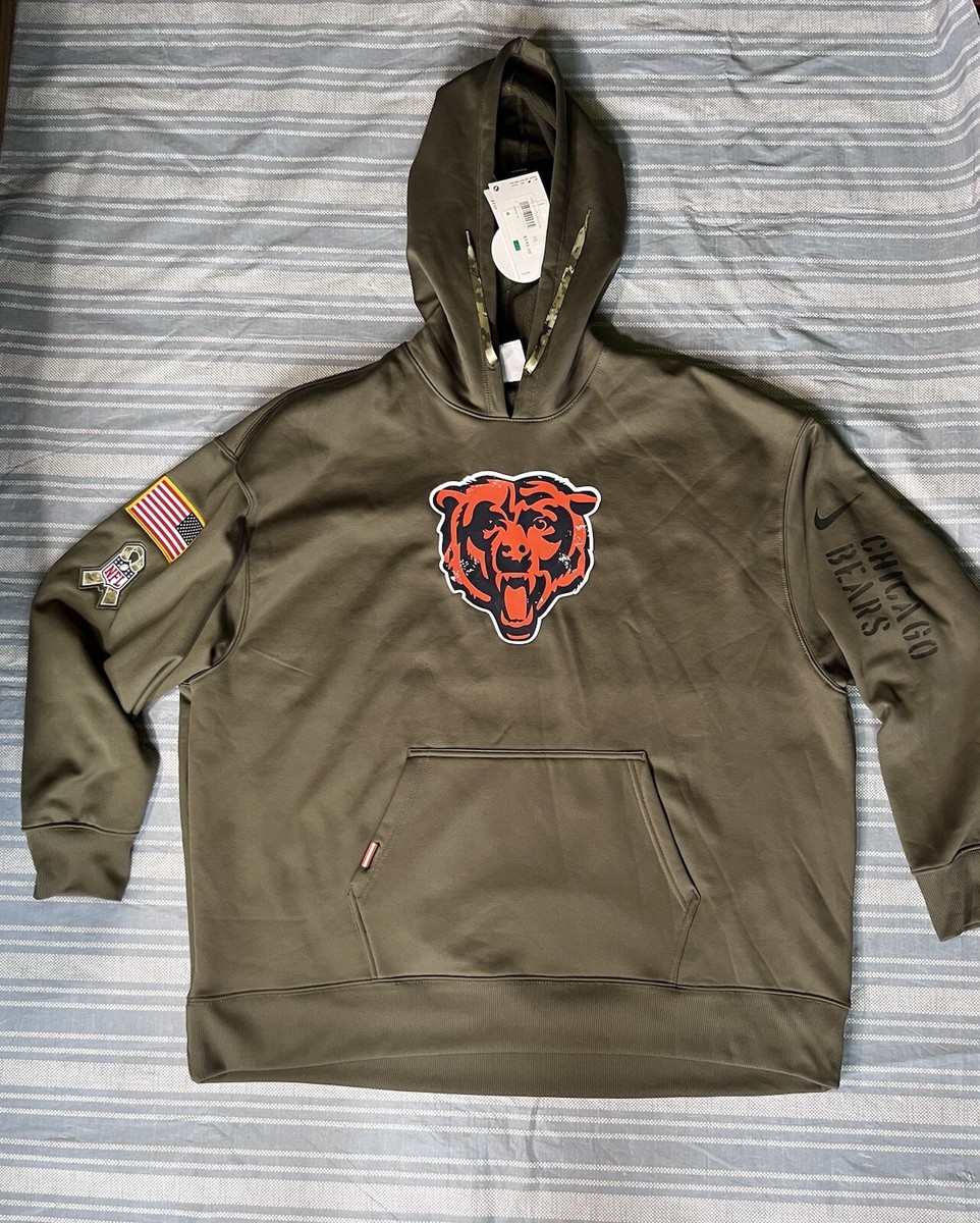 Nike NFL chicago Bears therma fit Women hoodie size XL olive pullover  Oversized