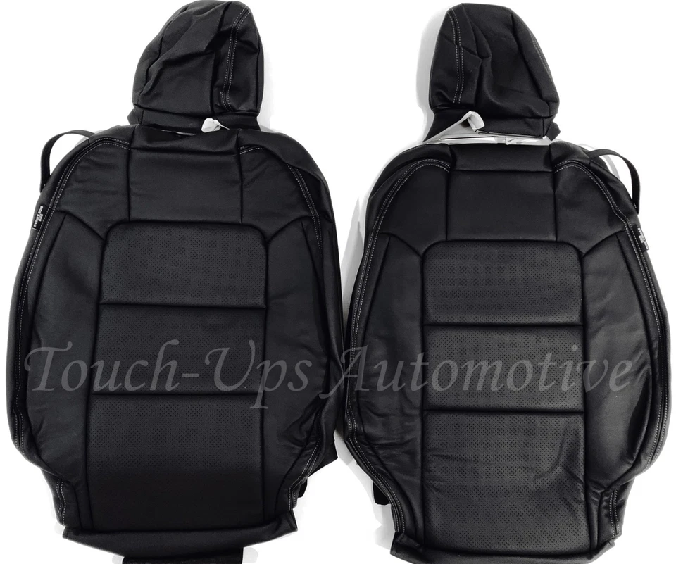 2015-2022 Ford Mustang GT V6 Eco Coupe ALEA Black Ash Leather Seat Covers Kit - Image 4 of 4