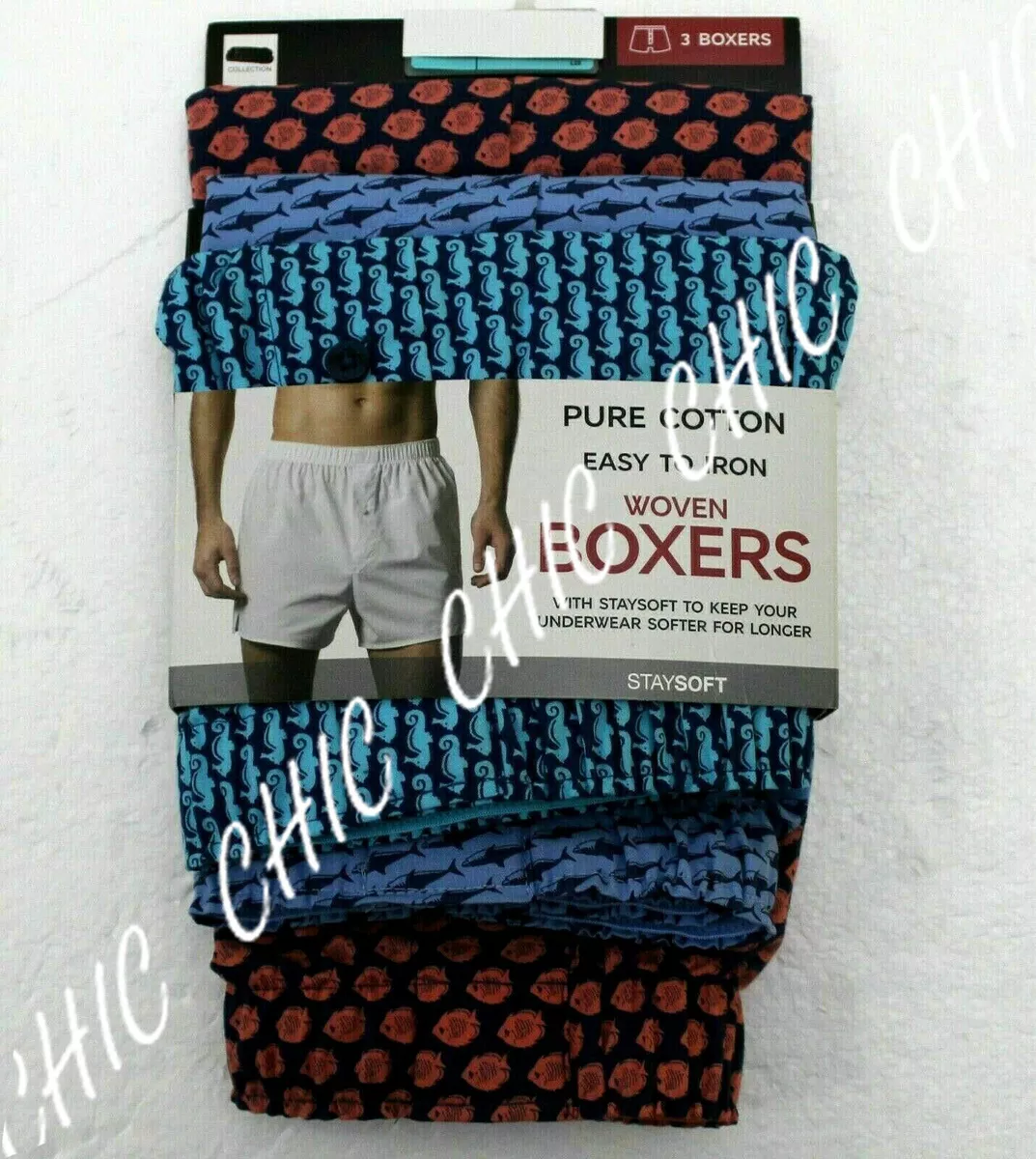 3pk Pure Cotton Checked Woven Boxers