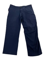 DOCKERS Chino Pants Mens 34x30* Navy Solid Stretch Straight Fit Flat Front