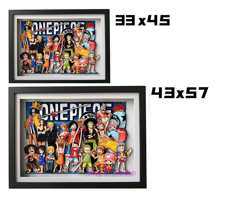 One Piece Straw Pirates Luffy Zoro Picture Frame 3D Paper Art