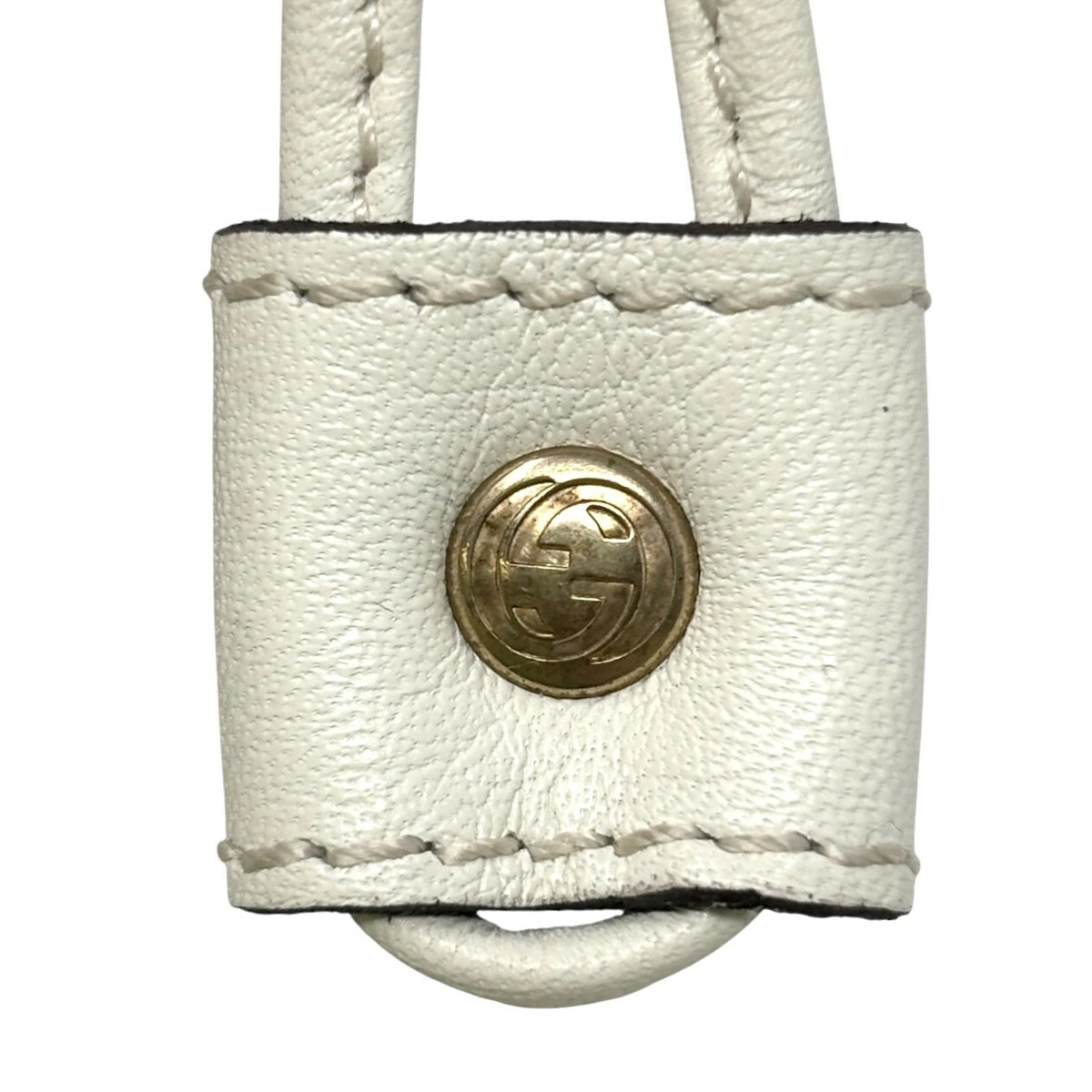 GUCCI Vintage GG Logo Earmuffs Accessory White Brown Fur