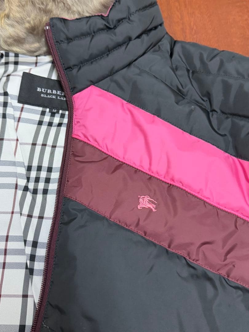 Burberry Black Label Down Jacket Nova Check Horse Wappen Used thumbnail 7