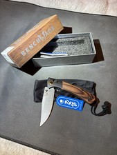 BENCHMADE CUSTOM MINI CROOKED RIVER 15085-SS-S30V WOOD HANDLE FOLDING KNIFE