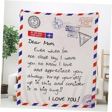 Mom Blanket from Daughter Son Gift for Mom, Throw Blankets for Love Letter