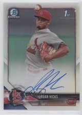 2018 Bowman Chrome Prospect Auto Refractor /499 Jordan Hicks #CPA-JHI Auto 19fs