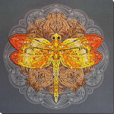 Bead Embroidery Kit ''Saffron overflow'' Stitching Handmade Beadwork