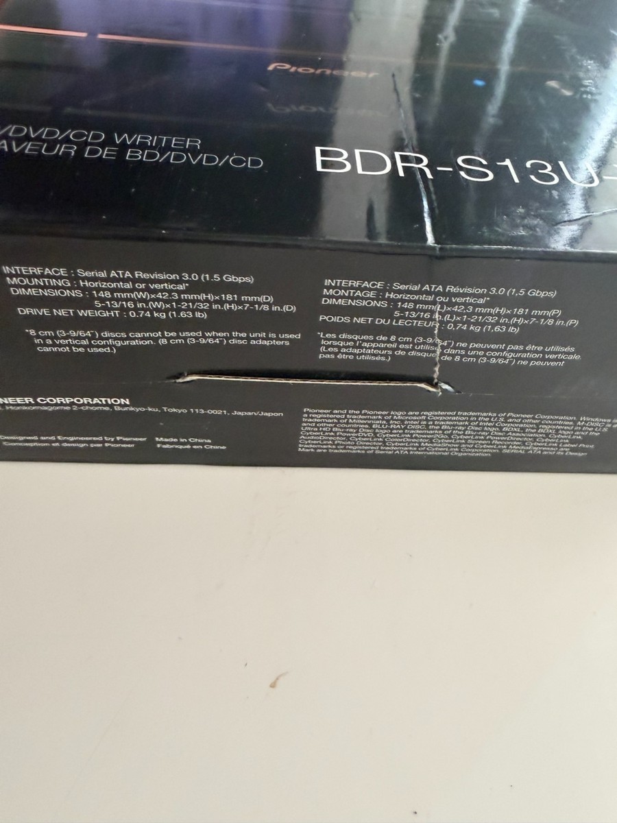 Pioneer BDR-S13U-X External Blu-ray Drive M-DISC BDXL Compatible