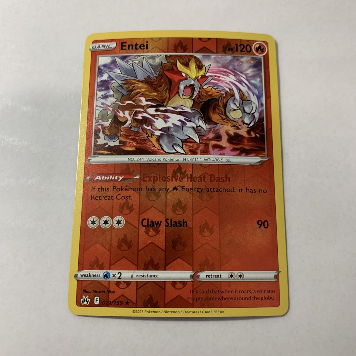 idカード　ヒスン Entei 021/159 Reverse Holo Crown Zenith Pokemon Card | eBay