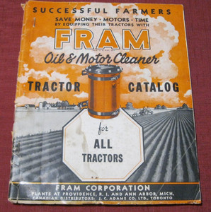 Cool Vintage Fram Tractor Catalog, all makes, applications, part numbers