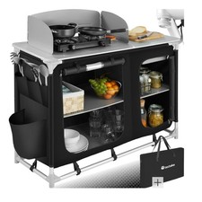 Camping Kitchen with Shelves, Pockets & Heat-Resistant Worktop