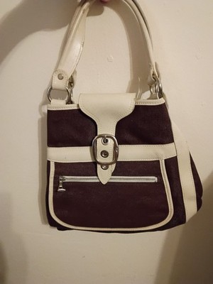 J&M DAVIDSON Shoulder Handbag Y2K Bag Canvas Leather Read Fair 