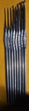 Lot of 8 Vintage Boye Steel Crochet Hooks Made in USA - Sizes 0 x2 , 1, 2,...