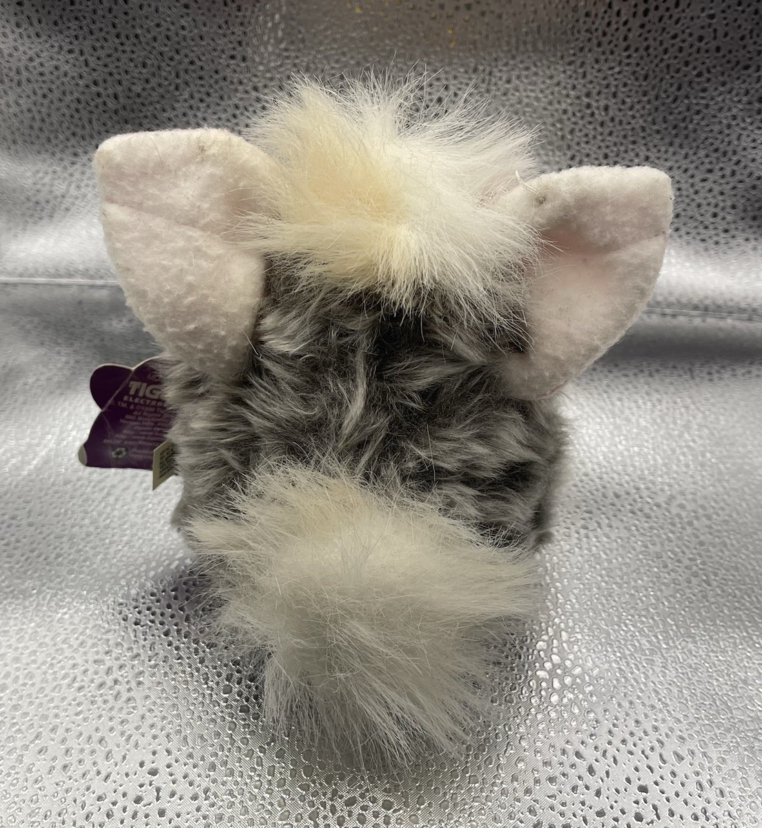 Vintage 1998 Tiger FURBY Gray White Plush Original Church Mouse