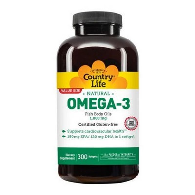 Omega 3; Fish Body Oil 300 Softgels 1000 Mg