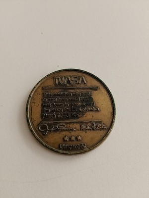 NASA STS-3 Columbia 1982 UNISPACE Medaille   echtes Space-Flown Metal   Shuttle