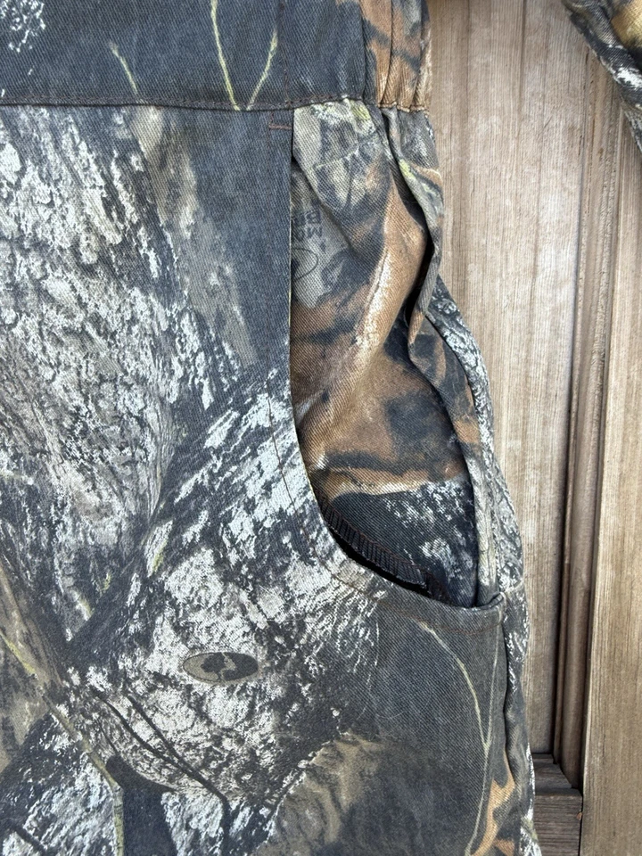 Винтажный Jerzees на открытом воздухе камуфляж Mossy дуб с подкладкой охоты полный комбинезон костюм размер 2XL - Изображение 4 из 4