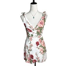 Reformation Floral A-line Lined Mini Dress 8 | Garden Party Romantic Cottagecore