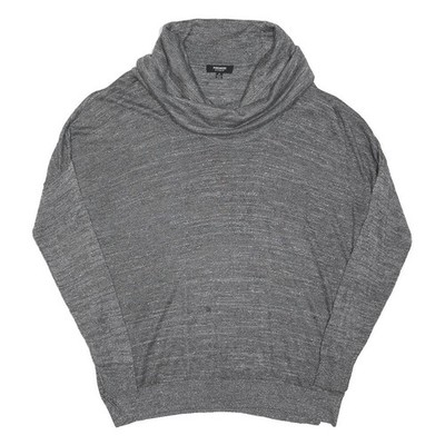 PREMISE Damen Grau Schlichter Rollkragen Pullover Basic Strick Longsleeve M