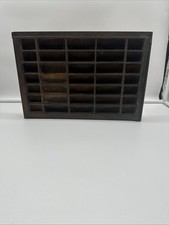Vintage Wooden Letterpress Printers Type Case Shadow Box 11 X 16