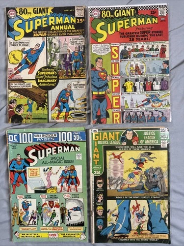 SUPERMAN Giant Annual #1 plus 3 more GIANT VINTAGE Issues,LOT of 4 Comics