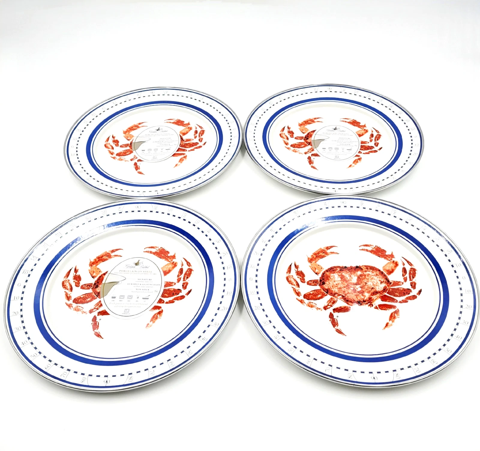 Golden Rabbit Enamelware Charger Plates